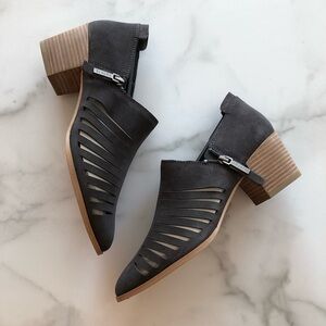 1.State Arnet Charcoal Slit Cutouts Pointed Bootie
